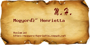 Mogyoró Henrietta névjegykártya